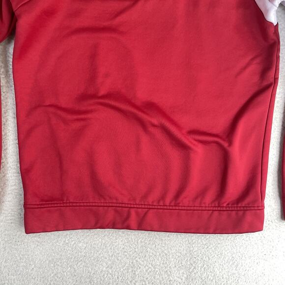 Adidas Wisconsin Badgers Hoodie Mens Large Red Sweatshirt 1/4 Zip READ - Picture 15 of 16